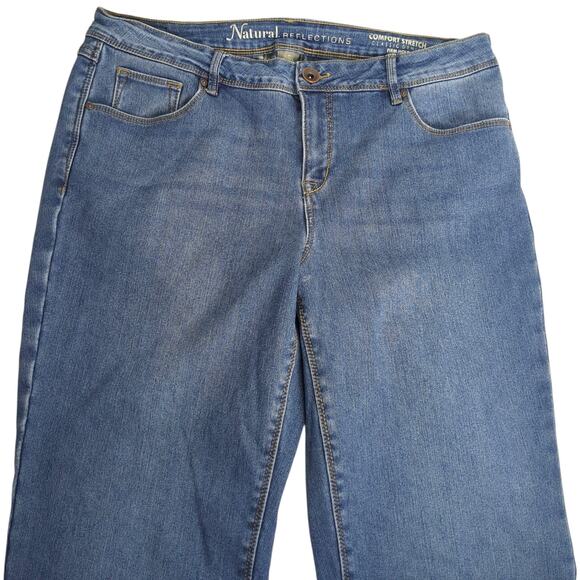 Natural Reflections Flannel Lined Comfort Stretch Firm Hold Med Wash Jeans Sz 14 - Picture 2 of 8